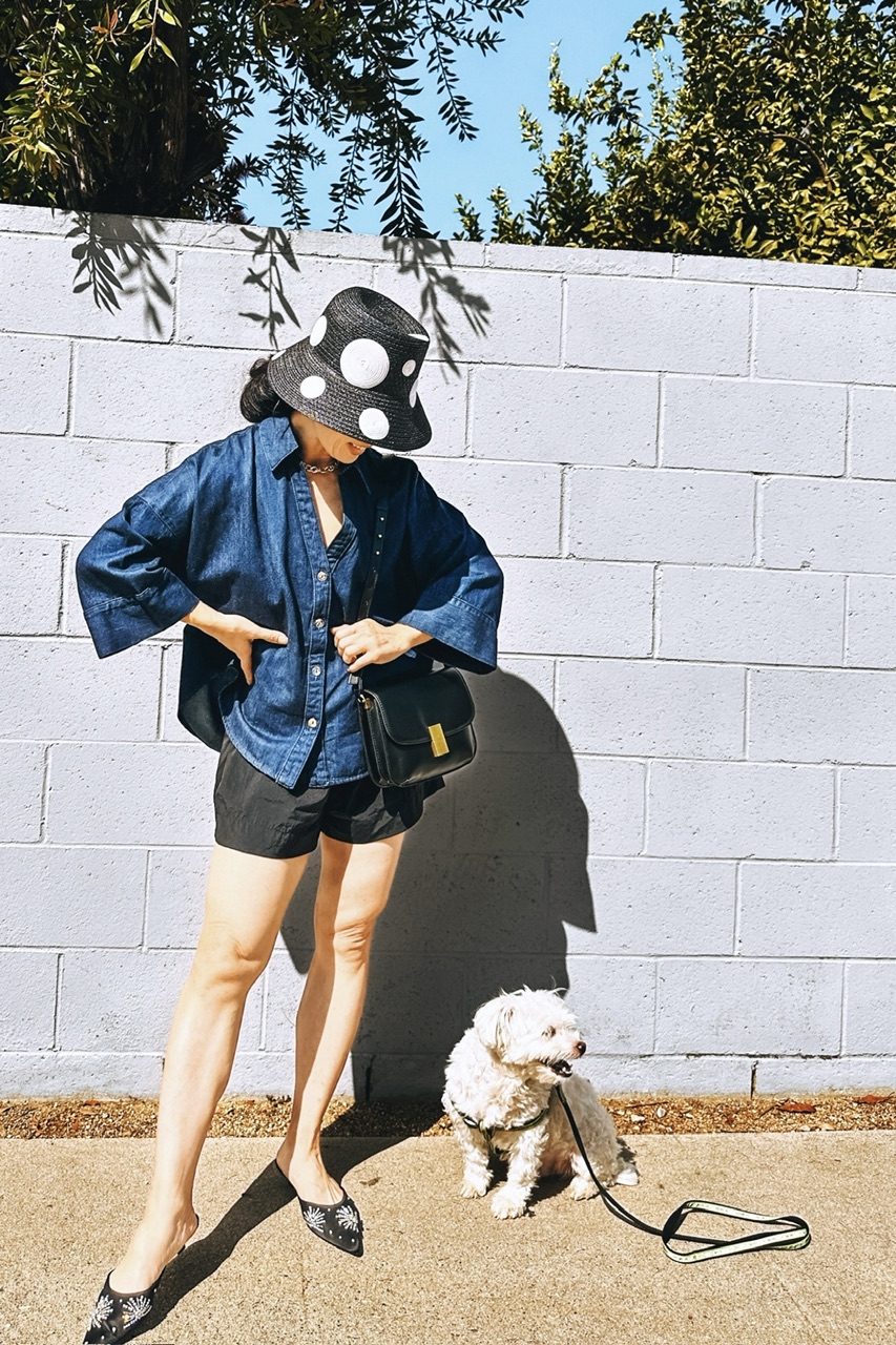 Casual Glam in Denim Shirt