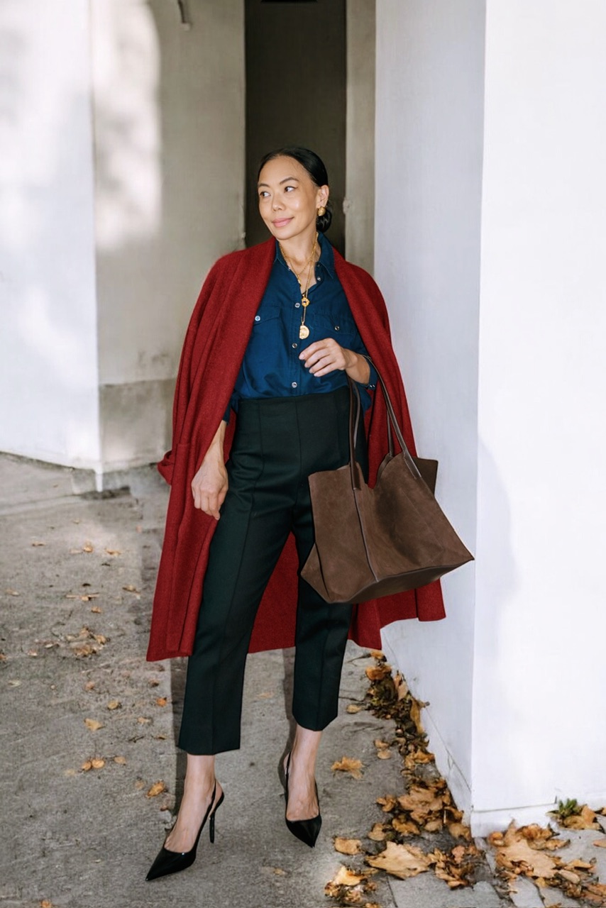 Fall Outfit In Burgundy & Suede Bag