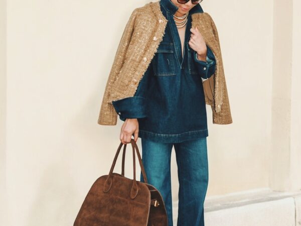 Fall Style in Double Denim & Metallic Jacket